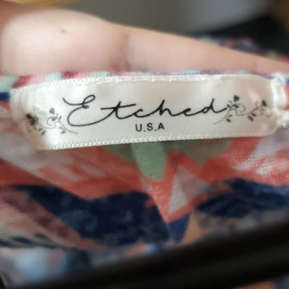 Blue & Orange Aztec Design top - Picture 3 of 3